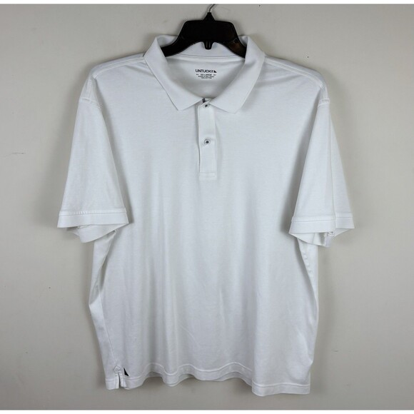 Men’s Untuck It Polo Shirt / White / Short Sleeve / Size XXL - Picture 1 of 5
